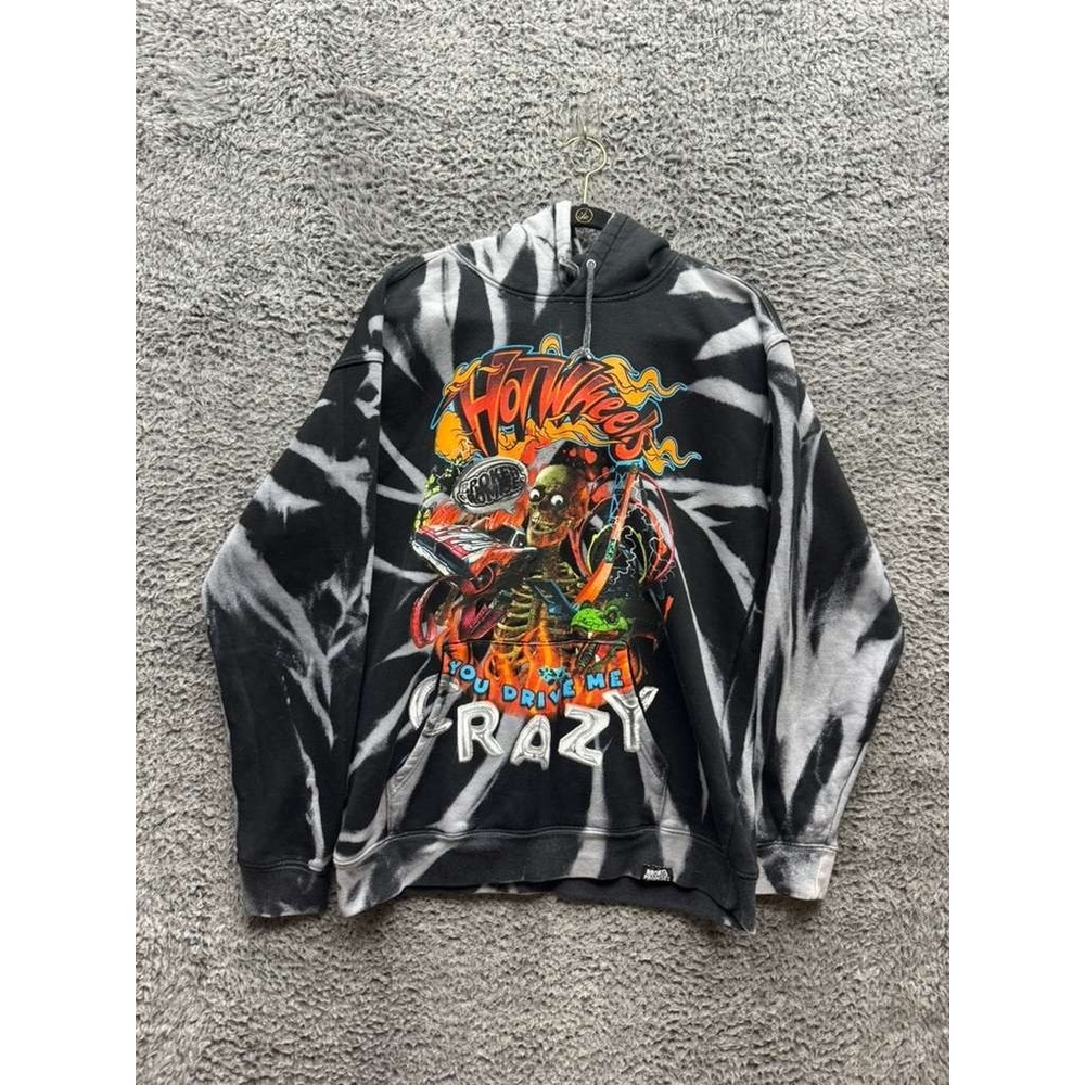 Broken Promises x Hot Wheels You Drive Me Crazy Tie-Dye Hoodie Black Mens Size L